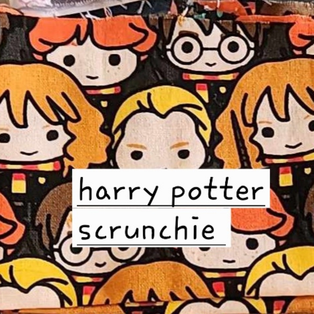 Handmade Harry Potter Scrunchie Chibi Harry Ron Hermione Fluffy Hair Tie